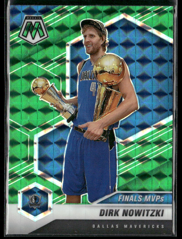 Dirk Nowitzki  2020-21 Mosaic Green Finals MVP's Trading Card Mavs