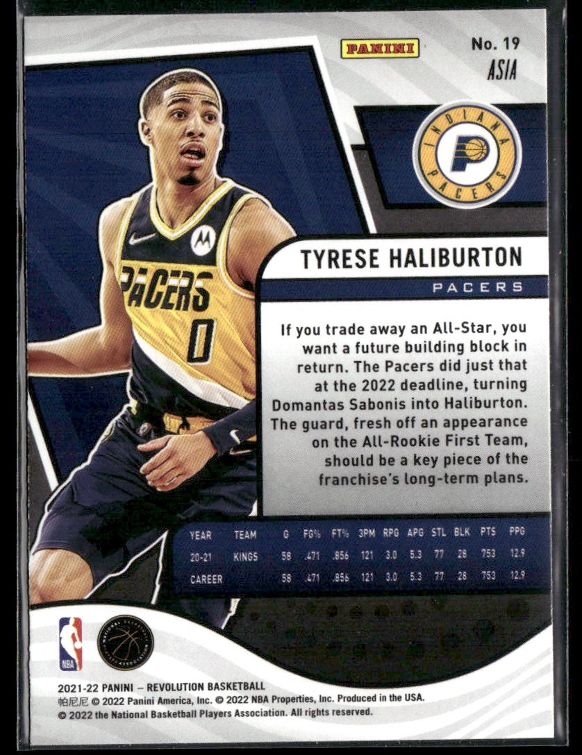 Tyrese Haliburton 2021-22 Revolution Asia Red Trading Card Pacers