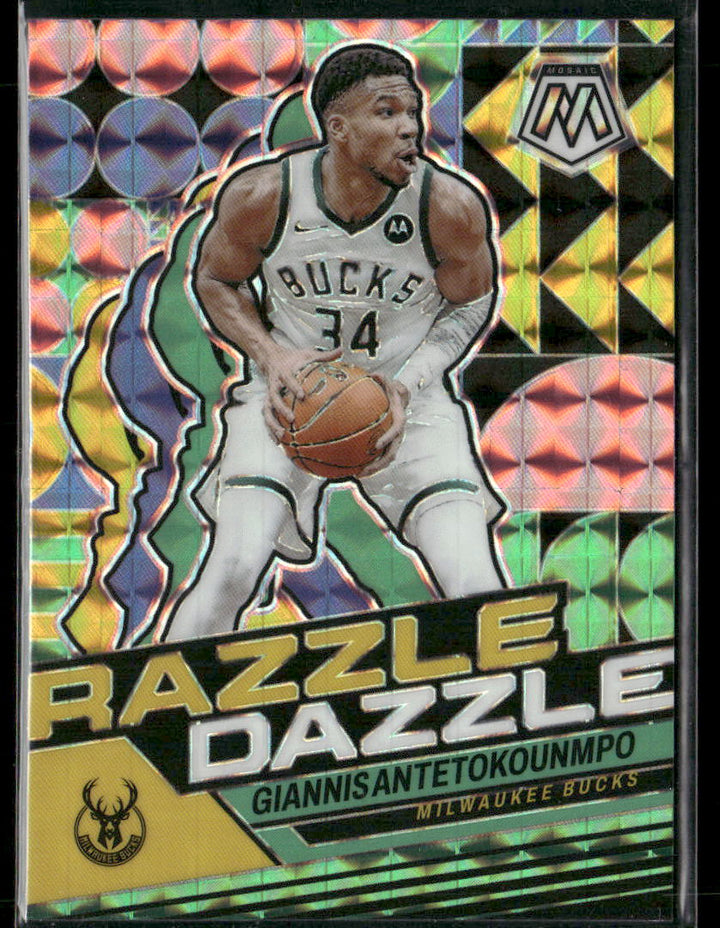 Giannis Antetokounmpo 2023-24 Razzle Dazzle SSP Mosaic Trading Card Bucks