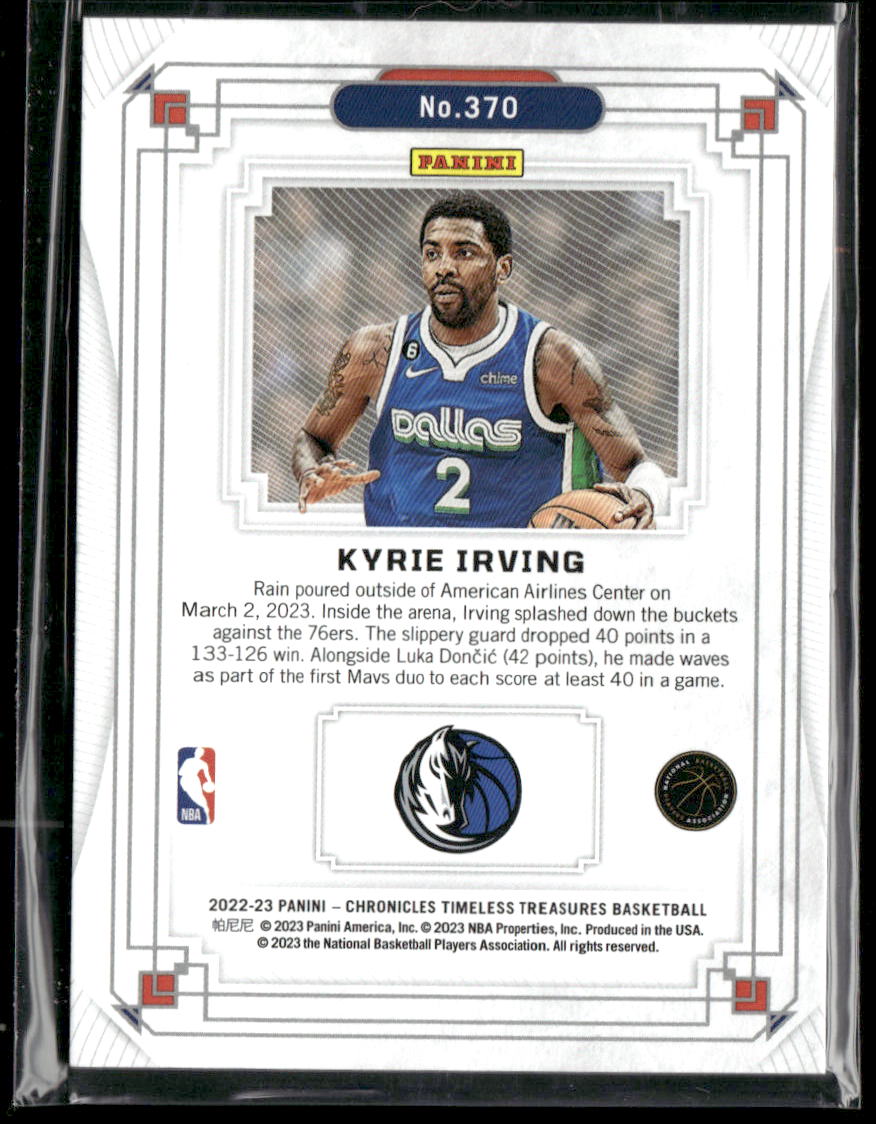 Kyrie Irving 2022-23 Timeless Treasures RED 033/149 Trading Card Mavericks NBA