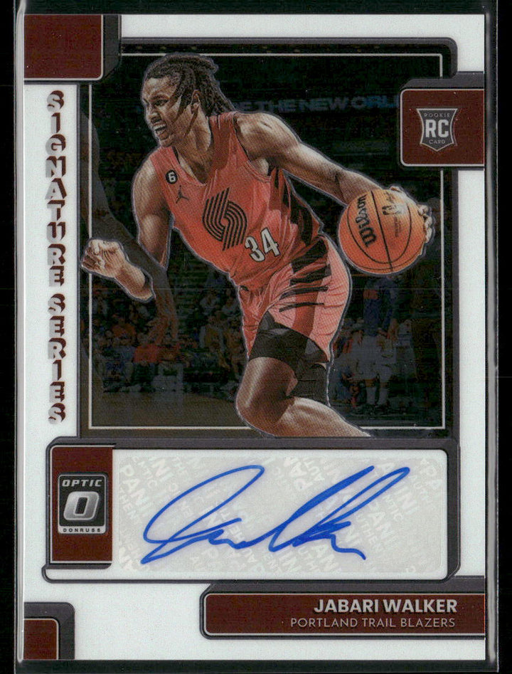 Jabari Walker 2022-23 Signature Series Auto RC Optic Trading Card Blazers