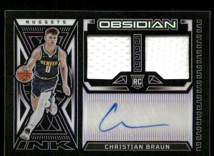 Christian Braun 2023-24 RC Patch Auto 52/75 Obsidian Trading Card Nuggets