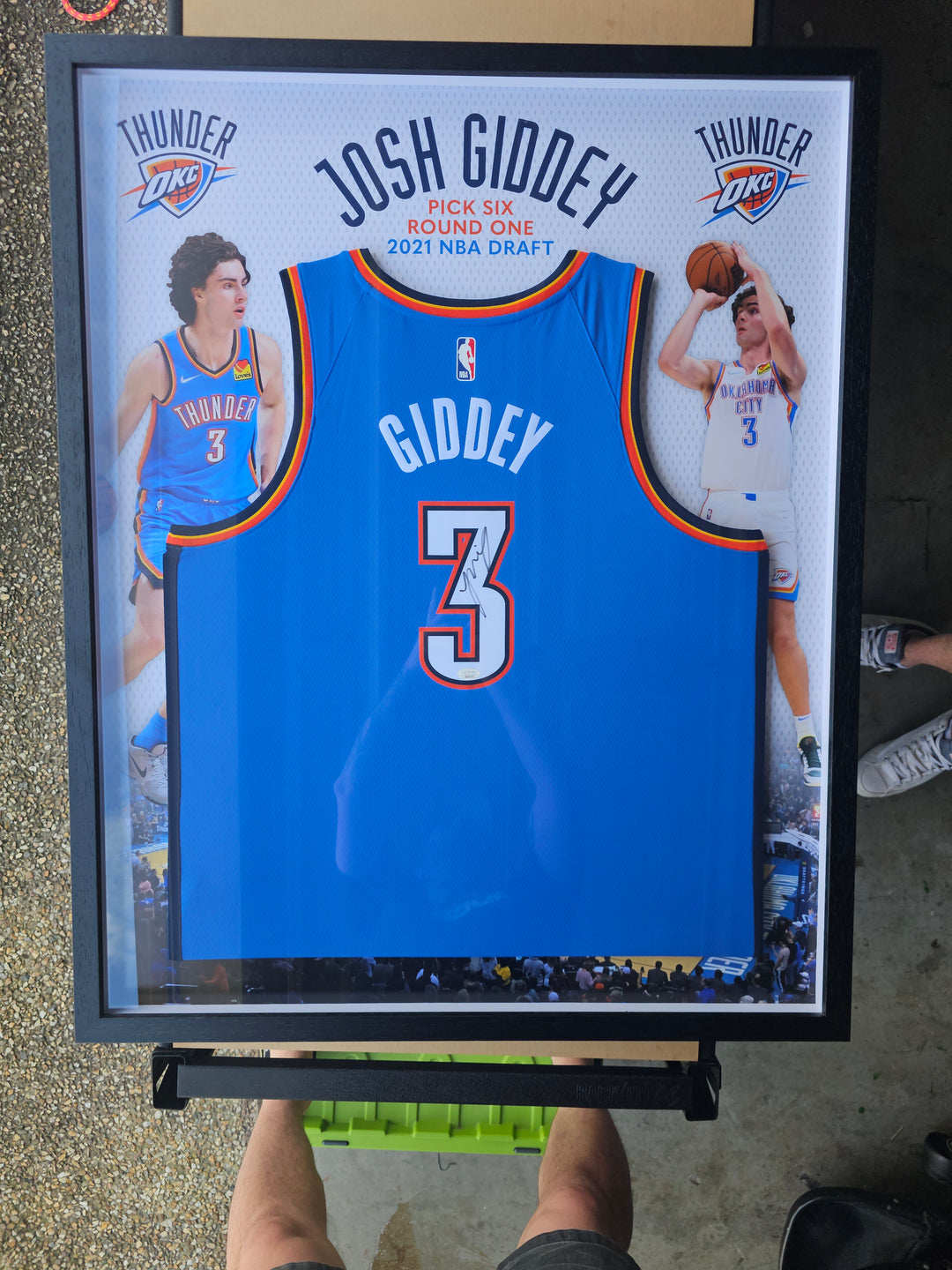 JOSH GIDDEY ROOKIE SIGNED PREMIUM FRAMED JERSEY JSA CERTIFIED RAFFLE