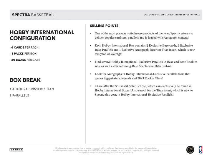 23/24 NBA Spectra International Hobby Box