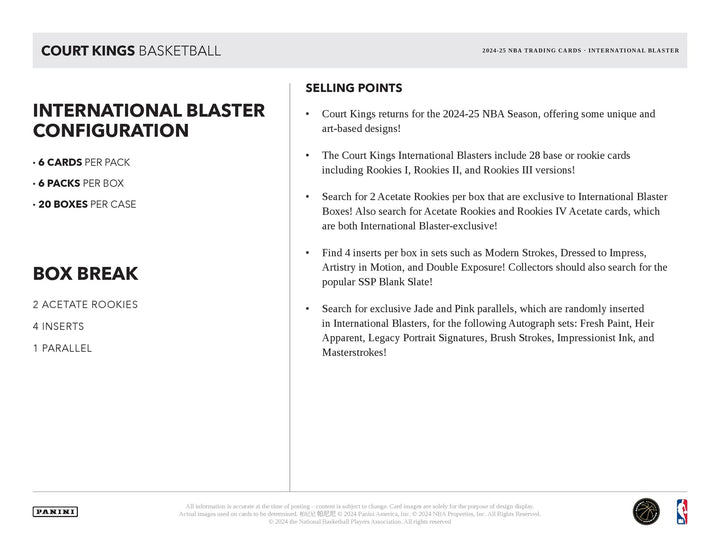 COURT KINGS 2024-25 CASE BREAK NEW RELEASE - PICK YOUR PLAYER M-Z 1350