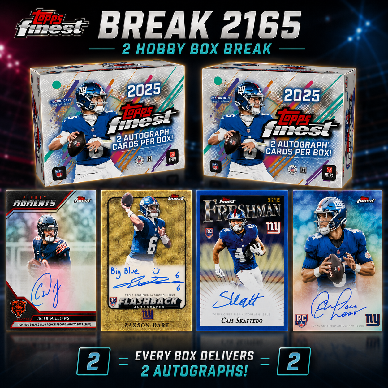 BREAK #2165 - NFL - 2025 TOPPS FINEST DUO - PICK YOUR OWN TEAM
