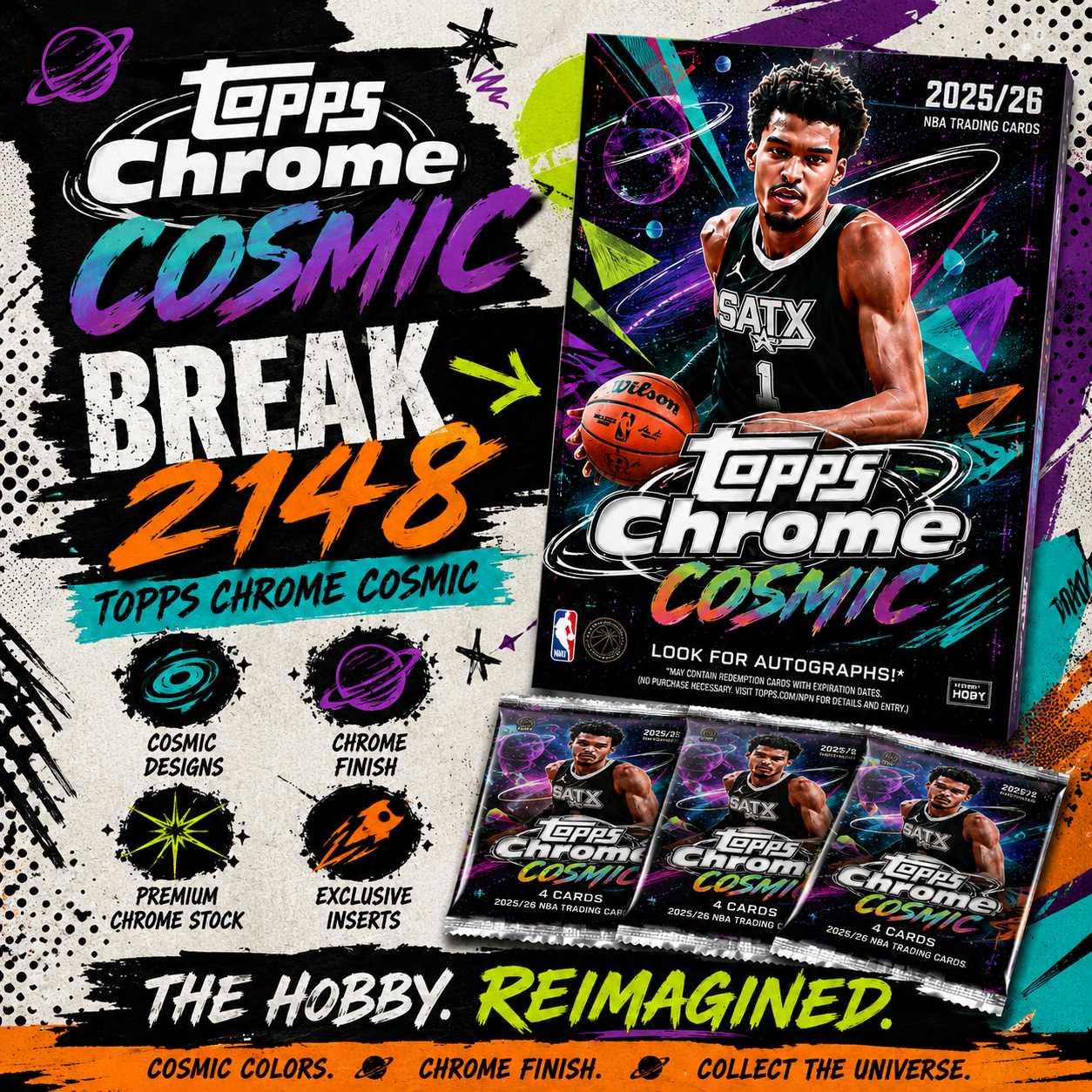 2025/26 Topps Cosmic Chrome NBA Hobby Box Break #2148 | Pick Your Team - BOX 7