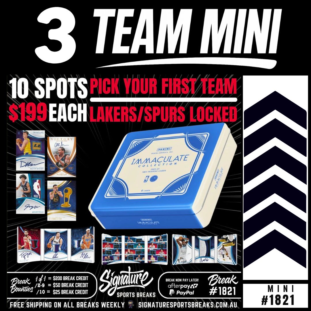 3 TEAM MINI 1821 - 1 WINNER TAKES ALL!