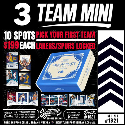 3 TEAM MINI 1821 - 1 WINNER TAKES ALL!