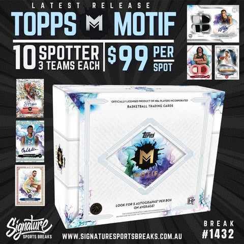 2023-24 TOPPS MOTIF (NEW RELEASE) 10 SPOTS/3 TEAMS  #1432