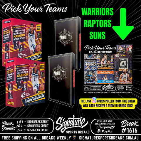 BREAK #1616 - REVOLUTION/VAULT PYT - 3 TEAM GIVEAWAY!