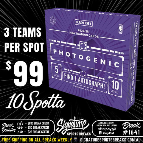 Break #1641 - PHOTOGENIC DEBUT- 3 TEAMS PER SPOT