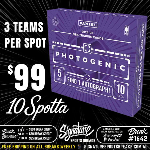 Break #1642 - PHOTOGENIC DEBUT- 3 TEAMS PER SPOT