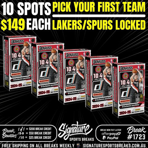 BREAK #1723 - DONRUSS 10 SPOT - PICK YOUR FIRST TEAM!