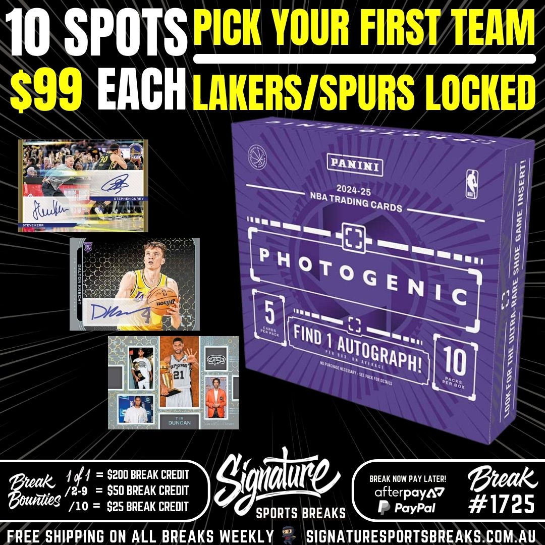 BREAK #1725 - PHOTOGENIC 10 SPOT - PICK YOUR FIRST TEAM!