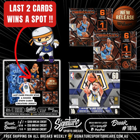 BREAK #1816 - OBSIDIAN/MOSAIC LAST 2 CARDS WIN!!