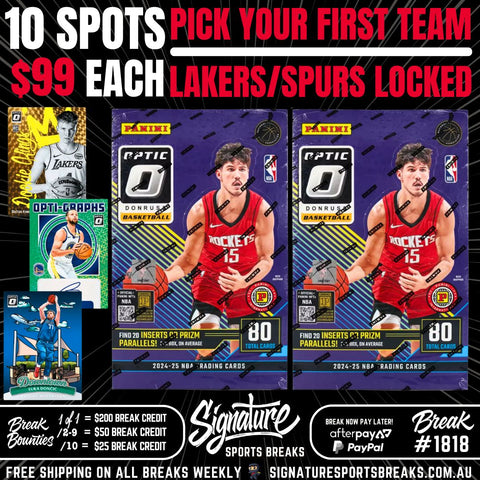 BREAK #1818- OPTIC INTERNATIONAL HOBBY DUO - PICK YOUR FIRST TEAM