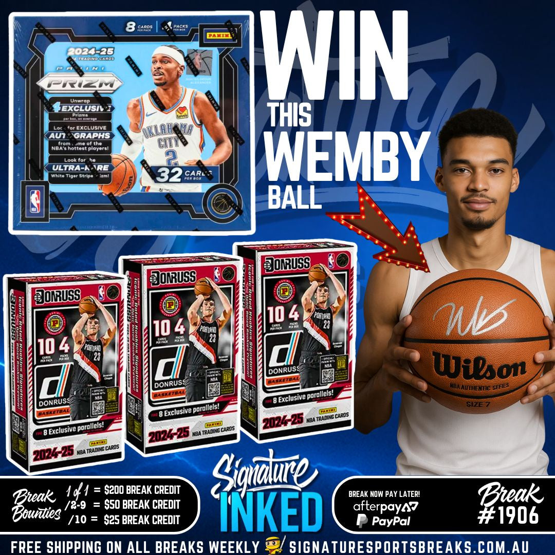 BREAK #1906 -PRIZM/DONRUSS MIX - LAST CARD WINS A WEMBY BALL!