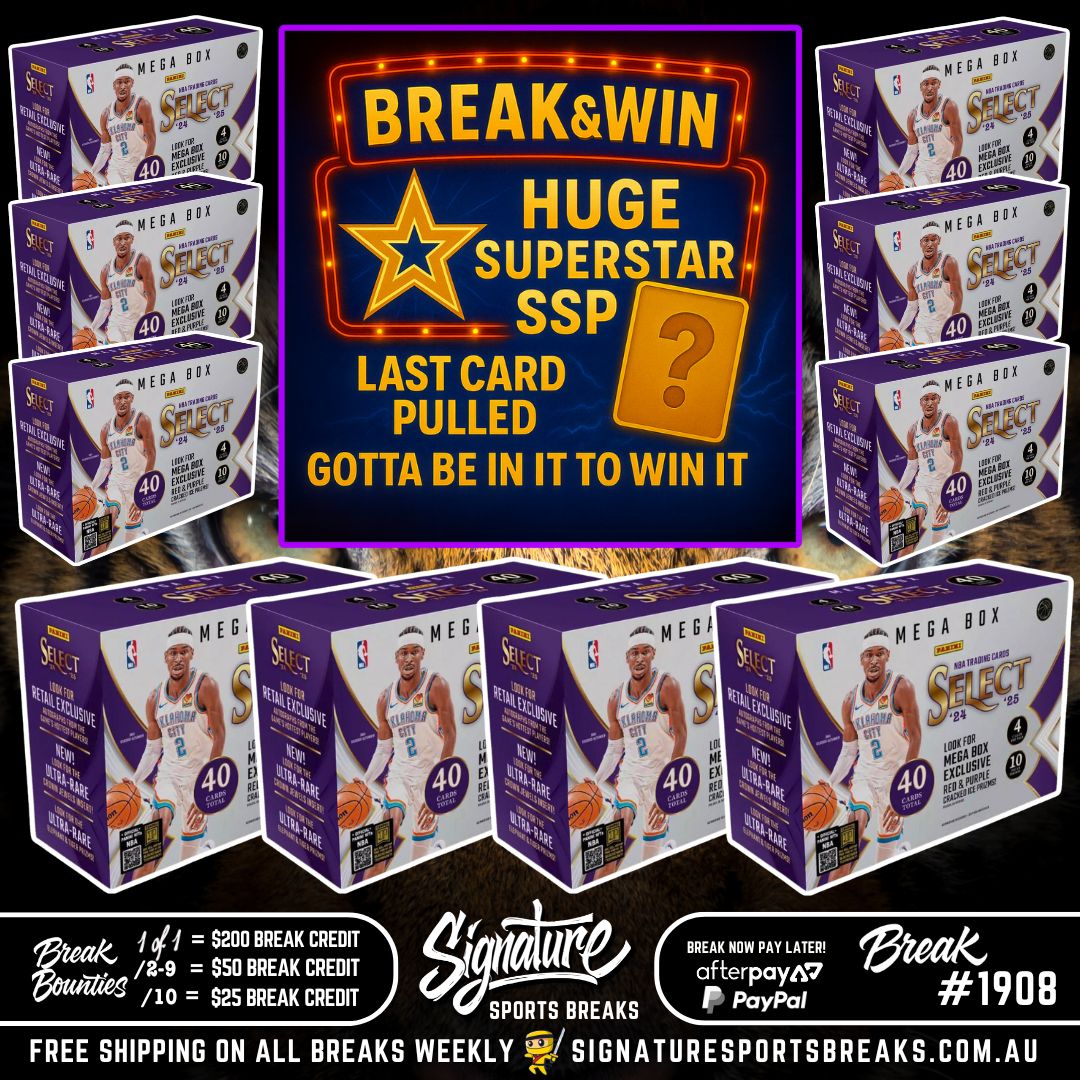 BREAK #1908 - SELECT HOBBY MEGA HALF CASE - LAST CARD PULLED WINS A SUPERSTAR SSP!