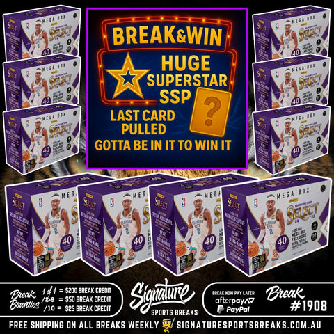 BREAK #1908 - SELECT HOBBY MEGA HALF CASE - LAST CARD PULLED WINS A SUPERSTAR SSP!