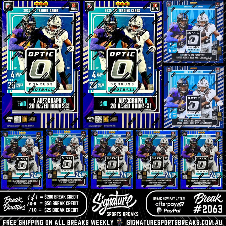 BREAK #2063 - NFL - OPTIC HOBBY DUO 2025  - DOWNTOWN CHASE