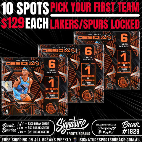 BREAK #1828 - OBSIDIAN INTERNATIONAL HOBBY TRIO - PICK YOUR FIRST TEAM - 3 TEAMS PER SPOT