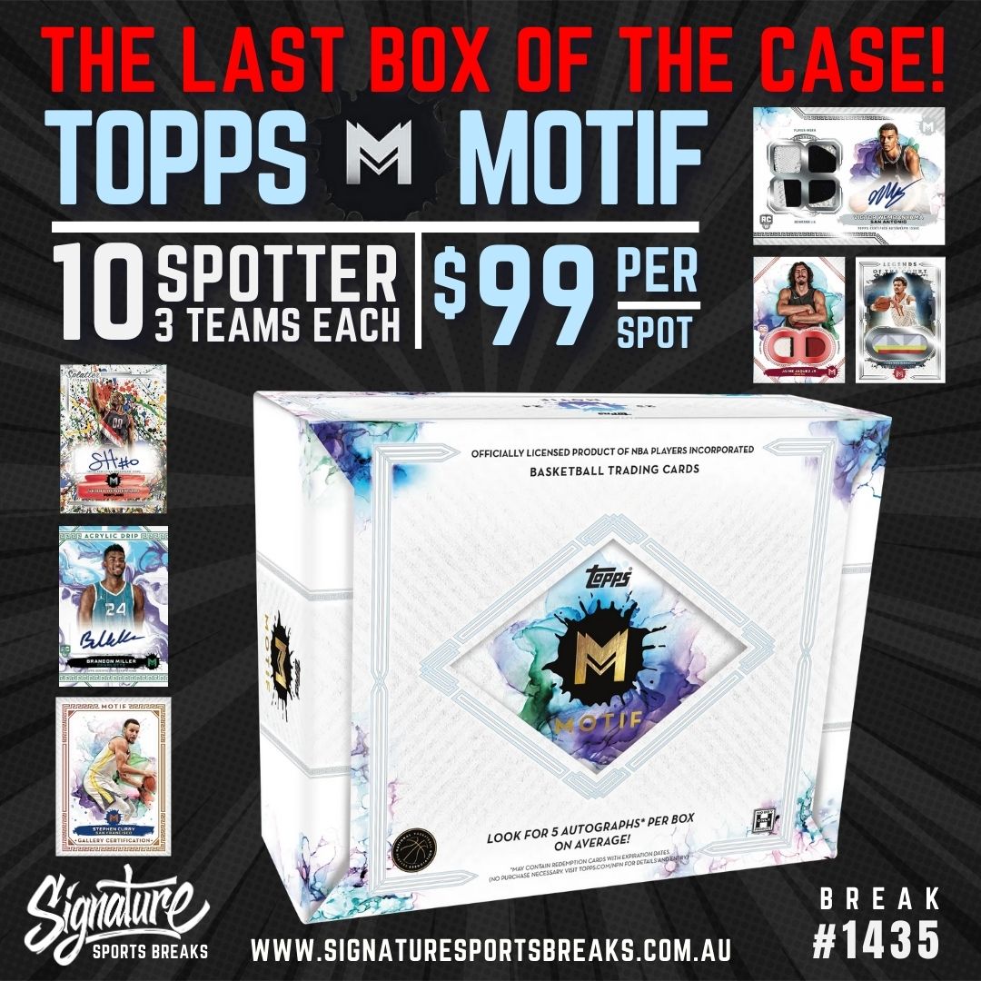 2023-24 TOPPS MOTIF (NEW RELEASE) 10 SPOTS/3 TEAMS  #1435 LAST BOX