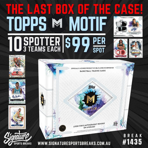 2023-24 TOPPS MOTIF (NEW RELEASE) 10 SPOTS/3 TEAMS  #1435 LAST BOX