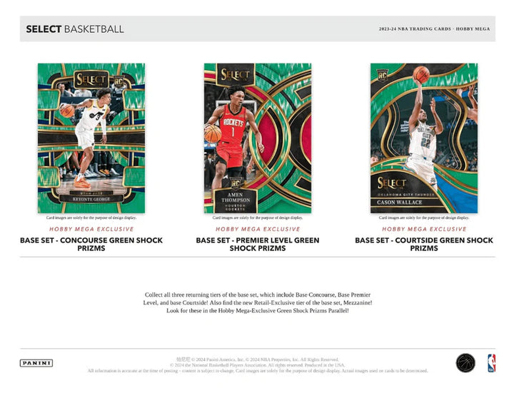 2023-24 Panini Select Basketball Hobby Mega Box (Green Shock Prizms)