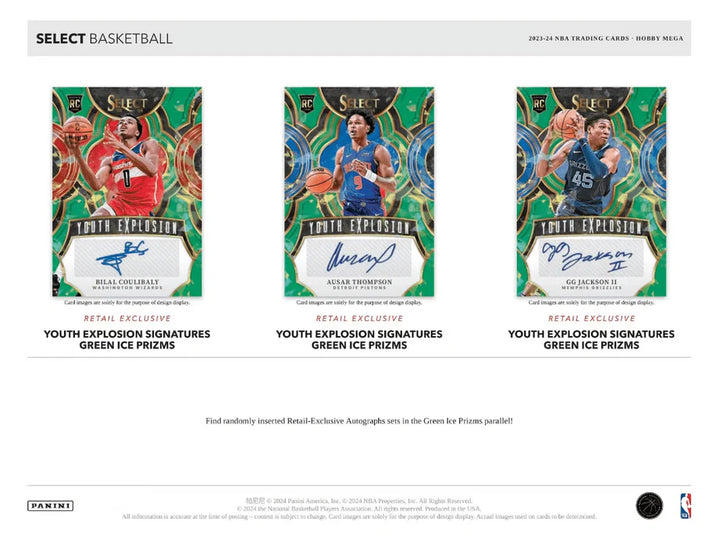 2023-24 Panini Select Basketball Hobby Mega Box (Green Shock Prizms)