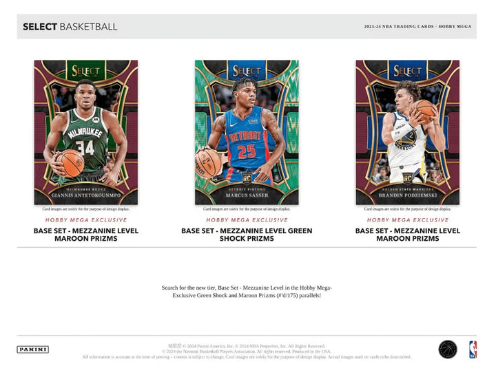 2023-24 Panini Select Basketball Hobby Mega Box (Green Shock Prizms)