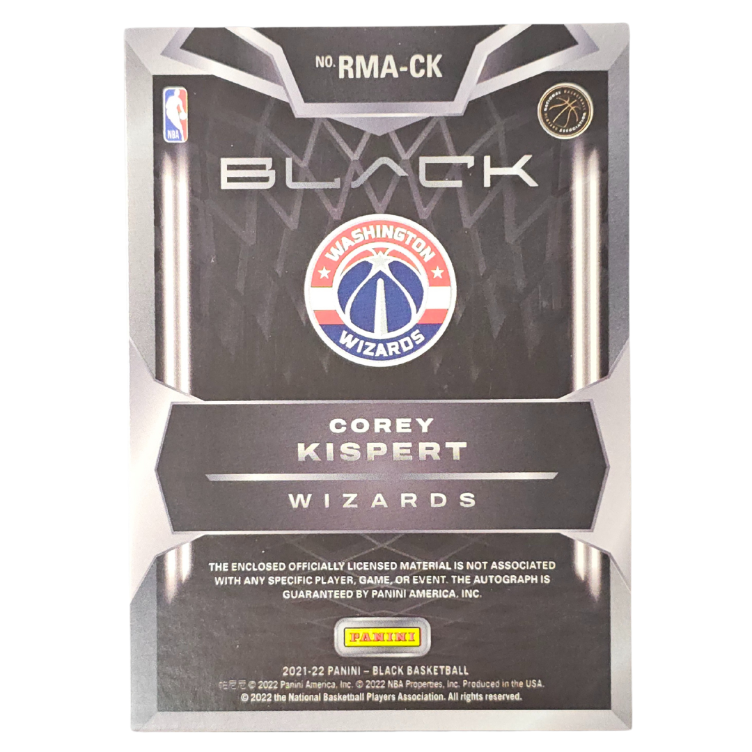 Corey Kispert 2021-22 Black Rookie Memorabilia RPA 07/49 - Washington Wizards