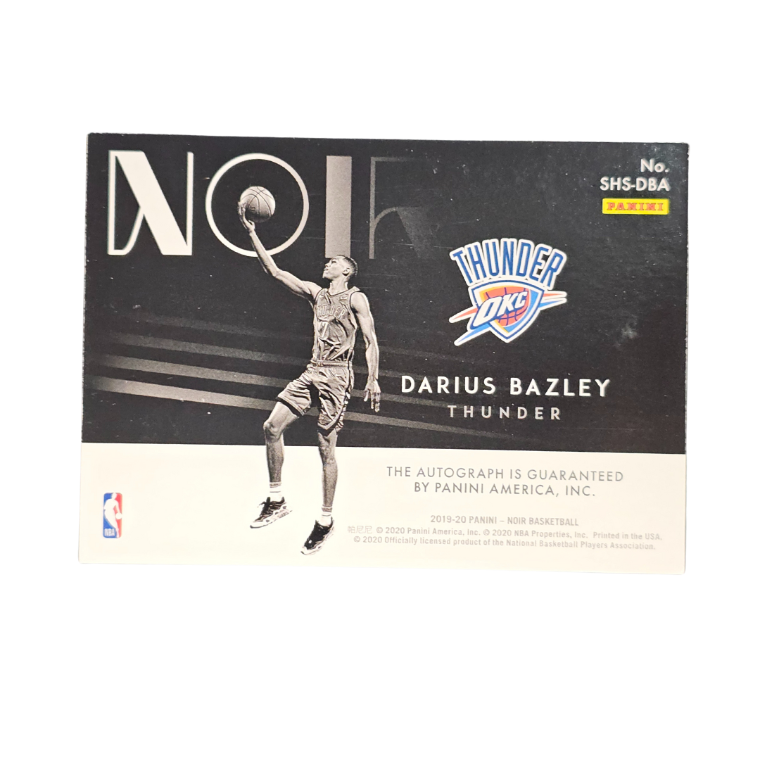 Darius Bazley 2019-20 Noir RC Auto 49/99 - Oklahoma City Thunder Rookie Card