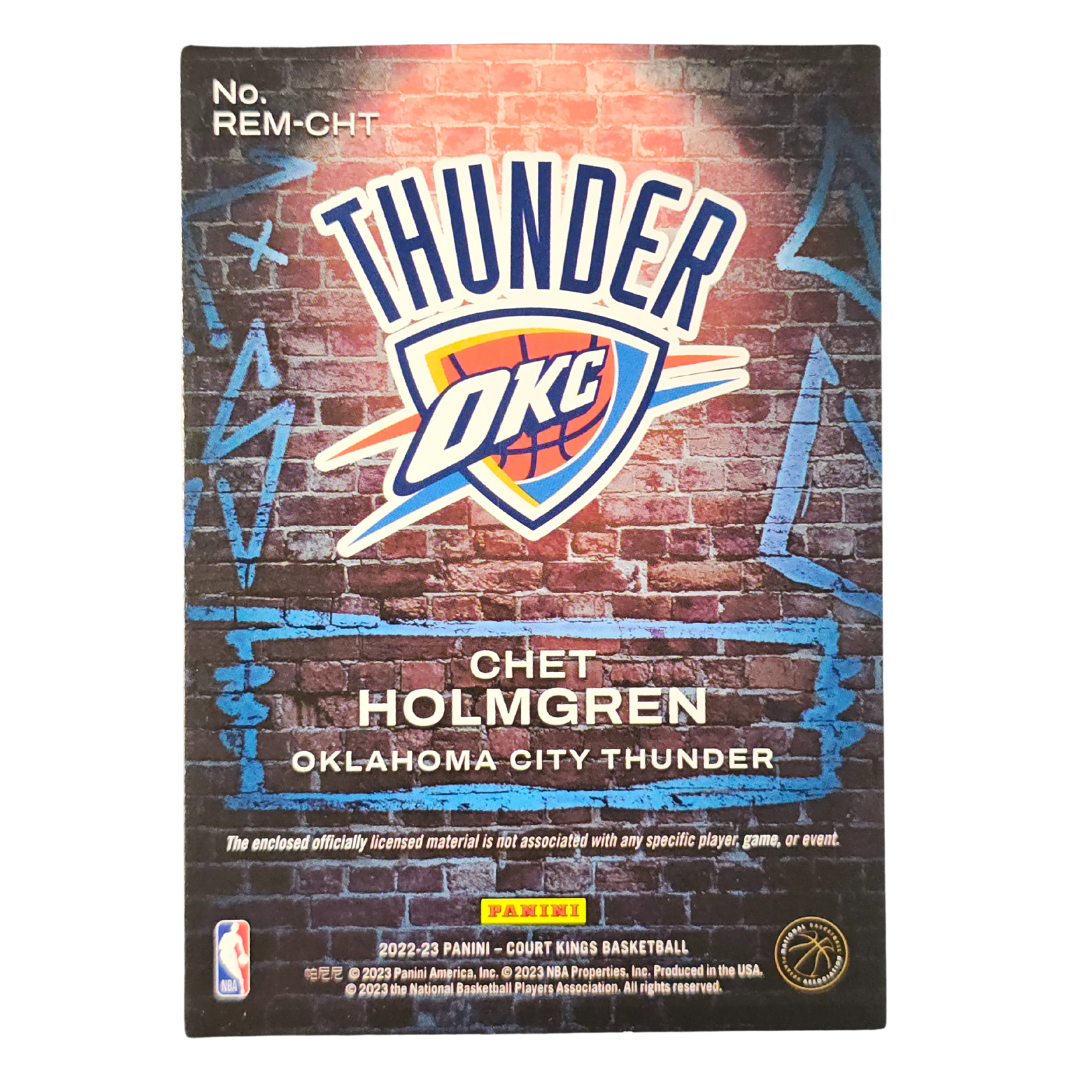 Chet Holmgren 2022-23 Rookie Expression Patch RC Trading Card Thunder NBA