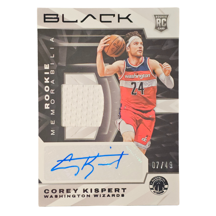 Corey Kispert 2021-22 Black Rookie Memorabilia RPA 07/49 - Washington Wizards