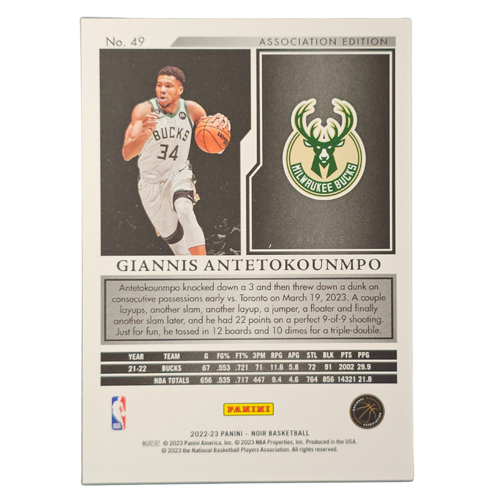 Giannis Antetokounmpo 2022-23 Association Edition SP 60/88 Trading Card Bucks