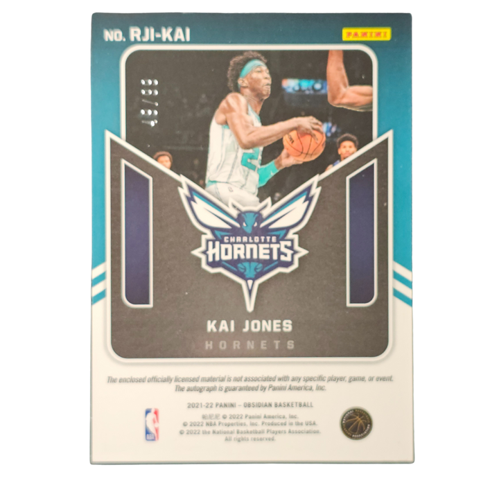 Kai Jones 2021-22 Obsidian RPA Rookie Trading Card | Charlotte Hornets NBA