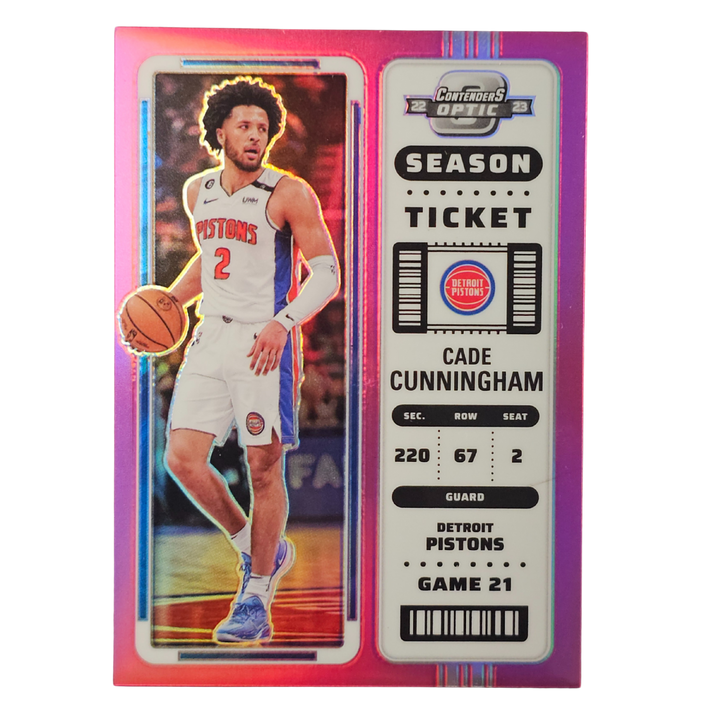 Cade Cunningham 2022-23 Optic Season Ticket Pink 17/75 Trading Card Pistons