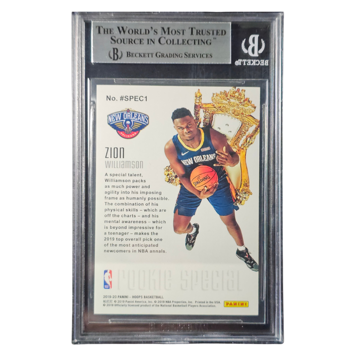 Zion Williamson RC Rookie Special 2019/20 Beckett Graded 9 Card Pelicans