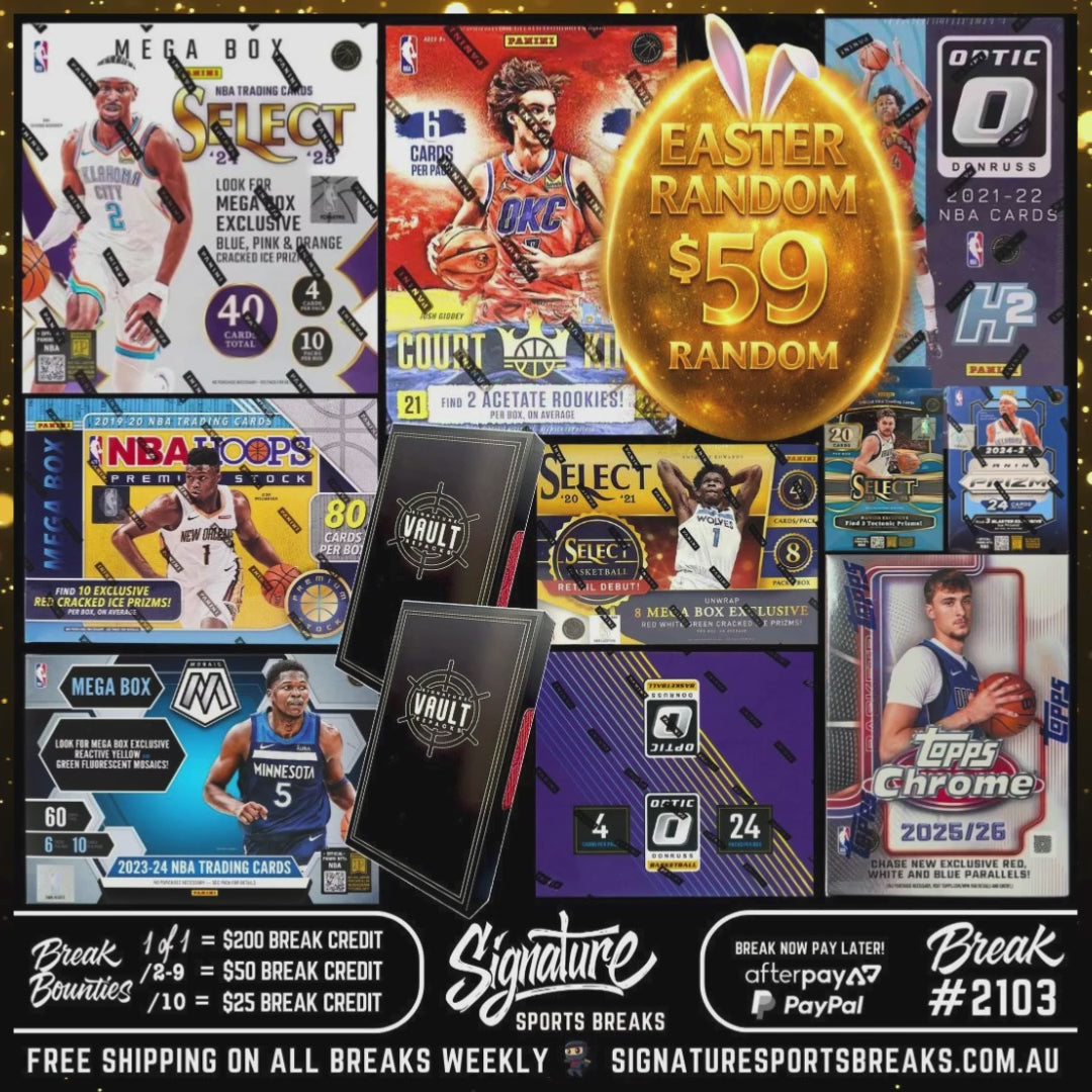 BREAK #2103 - THE EASTER MIX! HUGE ROOKIE CHASE! BONUS BLACK VAULTS! $59 RANDOM TEAMS!